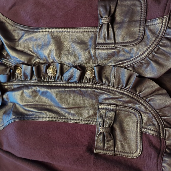 Vintage Faux leather and knit sweater size Medium - Picture 7 of 8